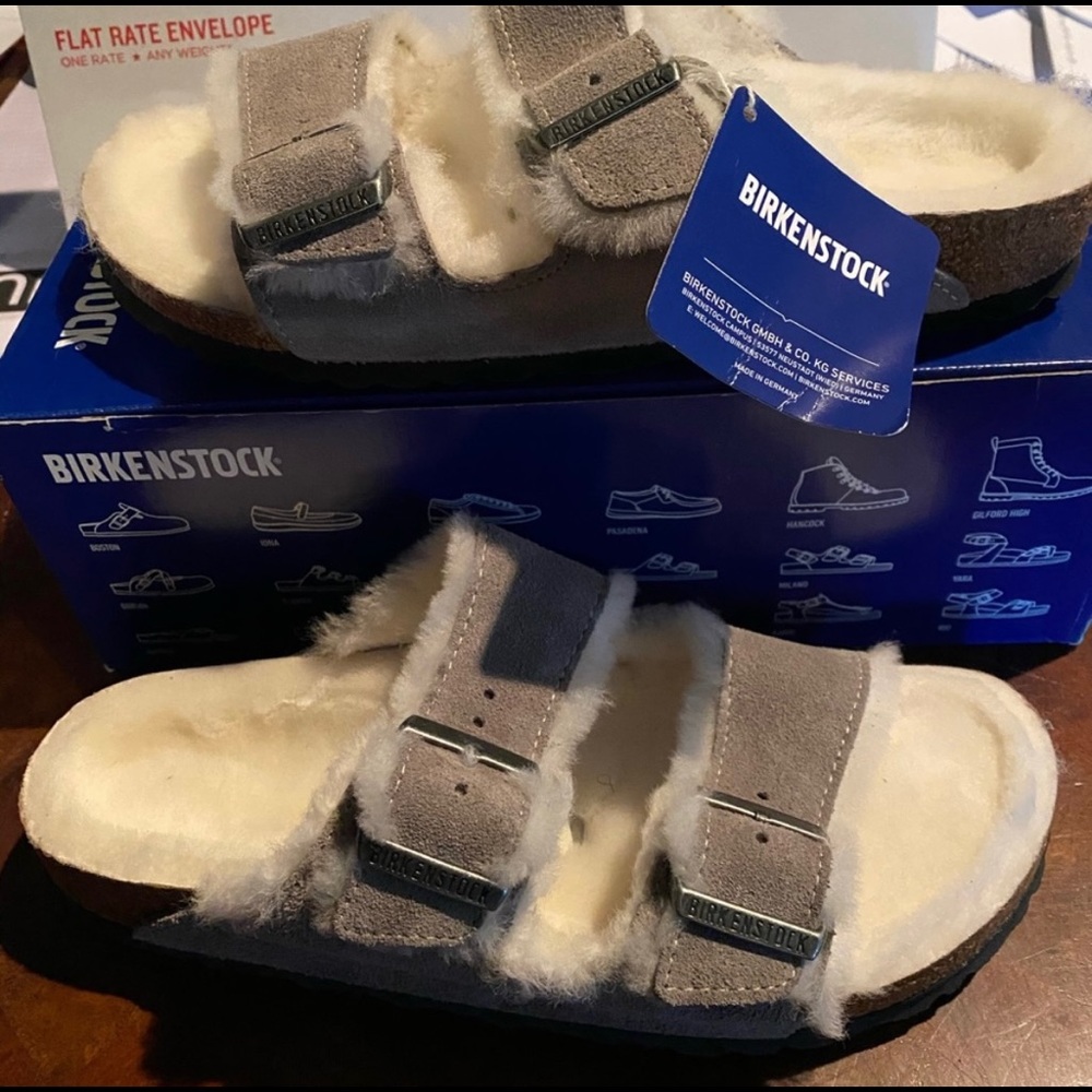 Birkenstock Arizona Shearling Gray